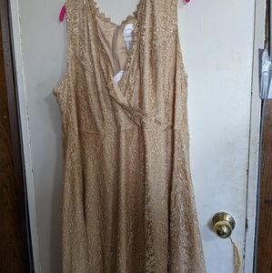 PLUS SIZE 2 piece tan dress
